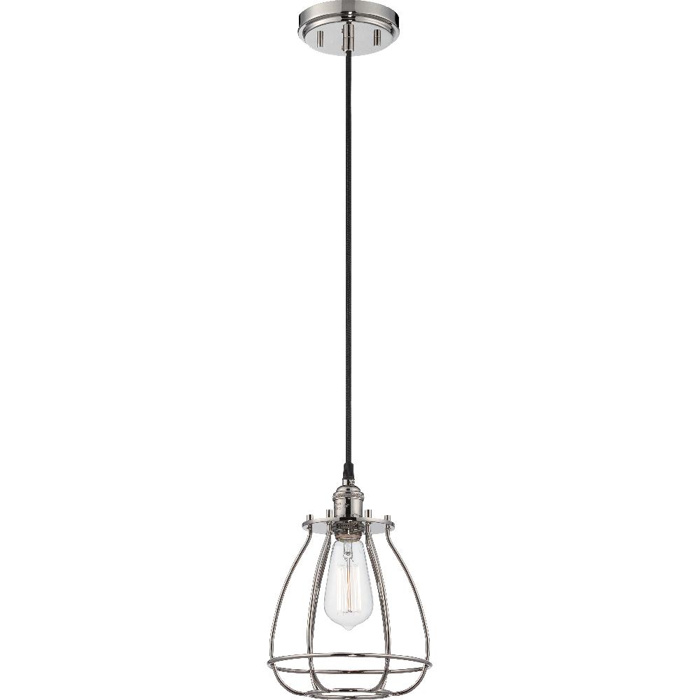 nuvo lighting Vintage 1 Light 7 inch Polished Nickel Pendant Ceiling Light