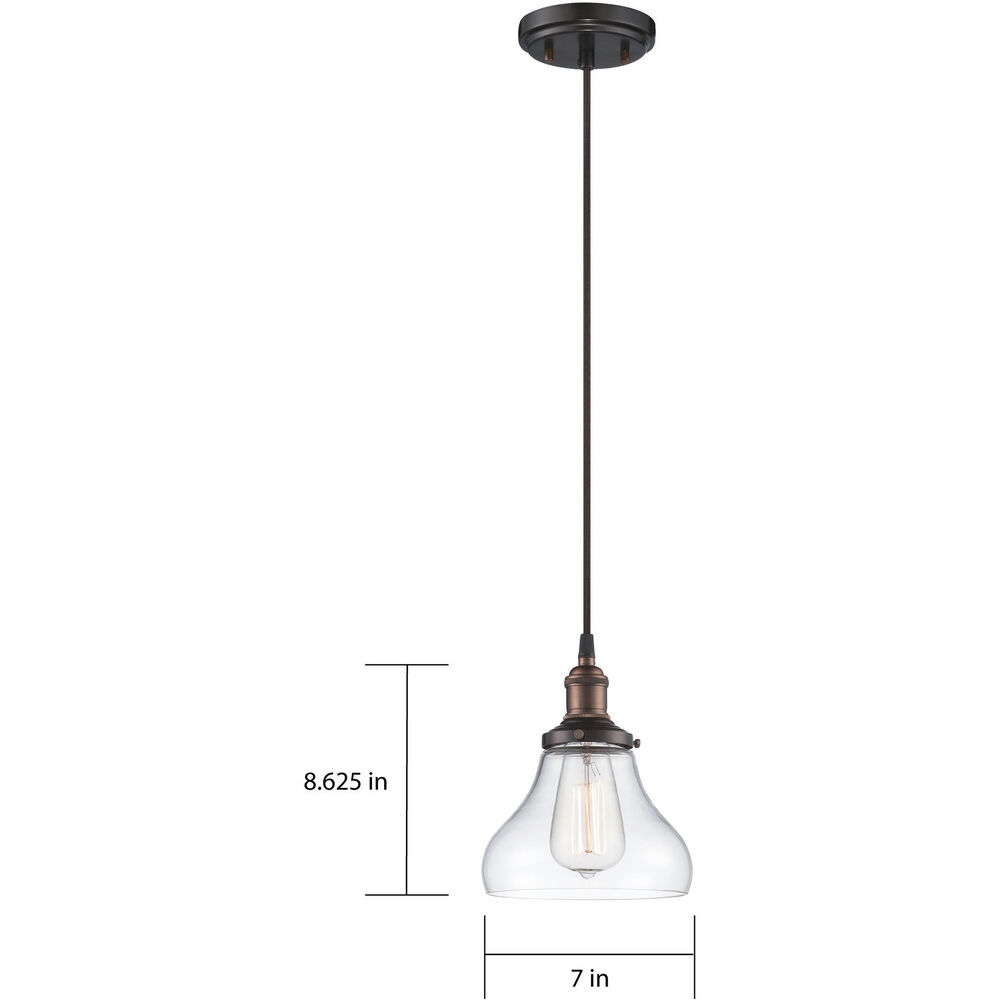 Nuvo Lighting Vintage 1 Light 7 Inch Rustic Bronze Pendant Ceiling Light