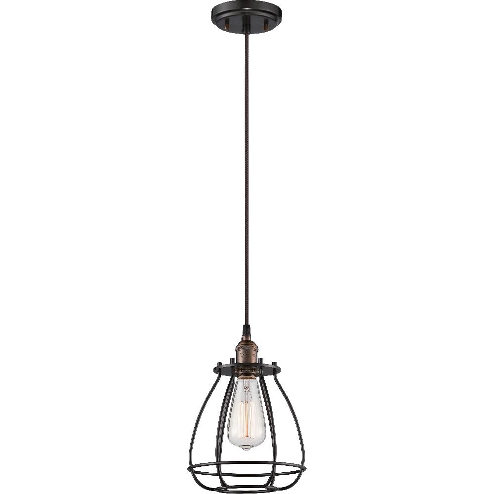 nuvo lighting Vintage 1 Light 7 inch Rustic Bronze Pendant Ceiling Light