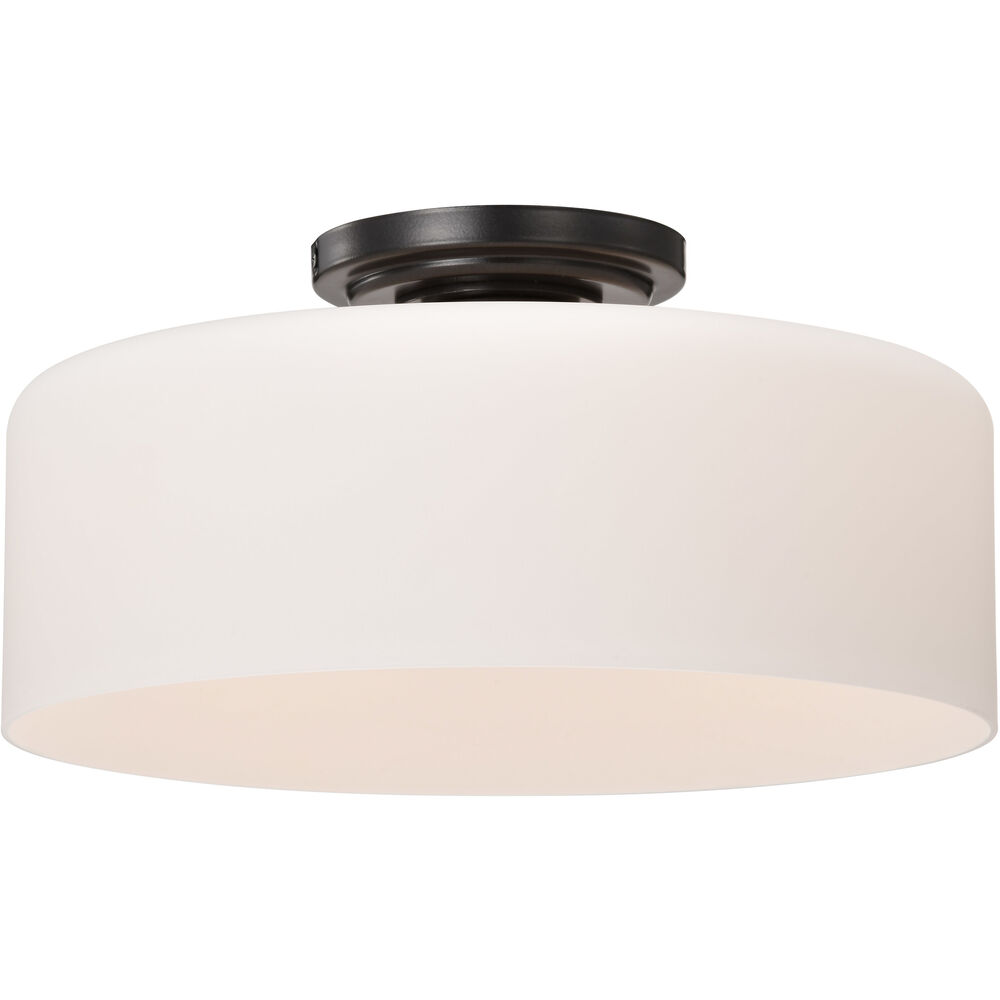 Nuvo Lighting Warren 13.13 Inch Gun Metal Semi Flush Mount Ceiling Light