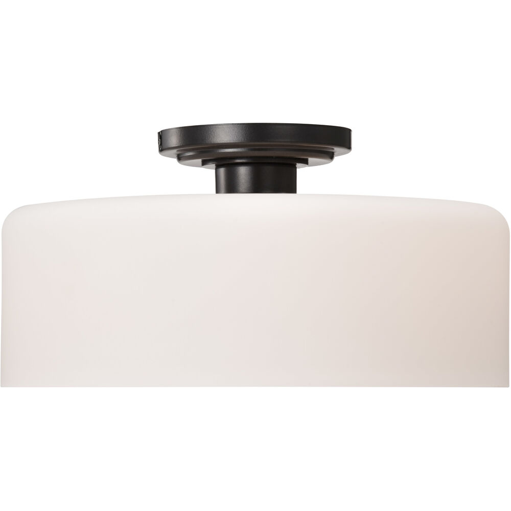 Nuvo Lighting Warren 13.13 Inch Gun Metal Semi Flush Mount Ceiling Light