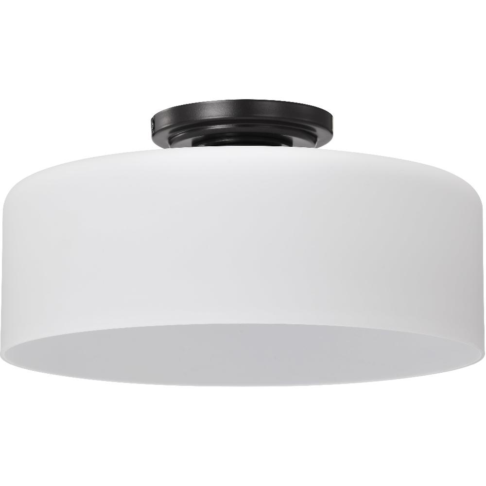 nuvo lighting Warren 13.13 inch Gun Metal Semi Flush Mount Ceiling Light