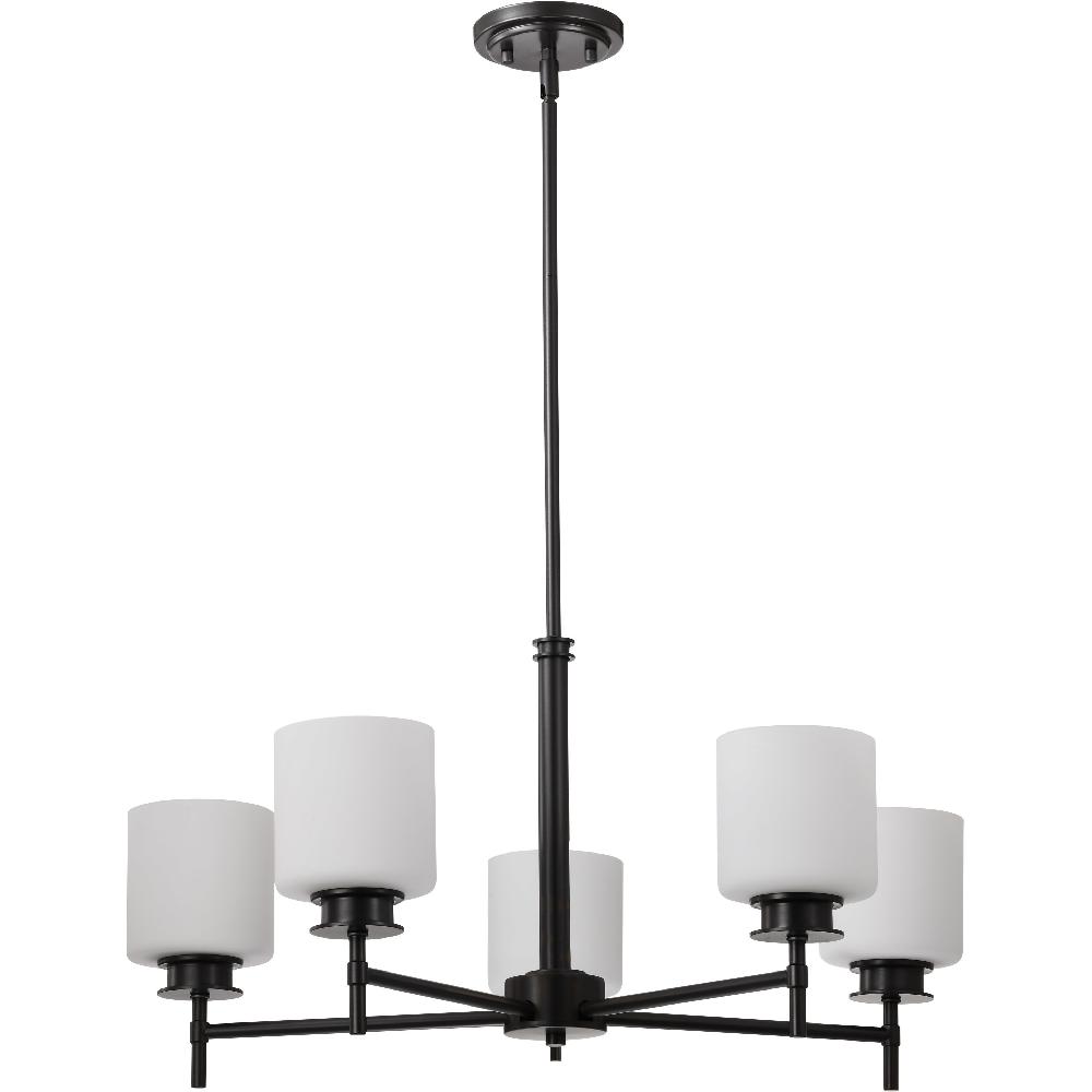 nuvo lighting Warren 5 Light 28 inch Gun Metal Chandelier Ceiling Light