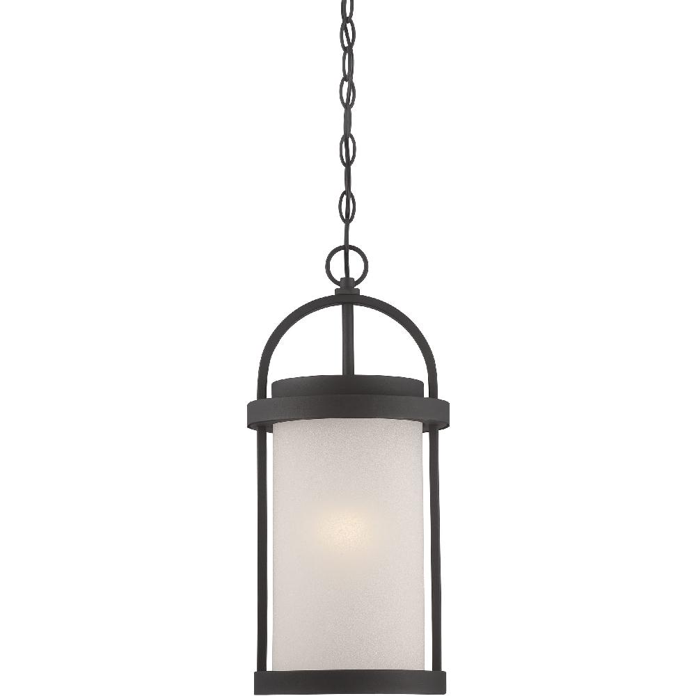 nuvo lighting Willis LED 9 inch Textured Black and Antique White Outdoor Hanging Light