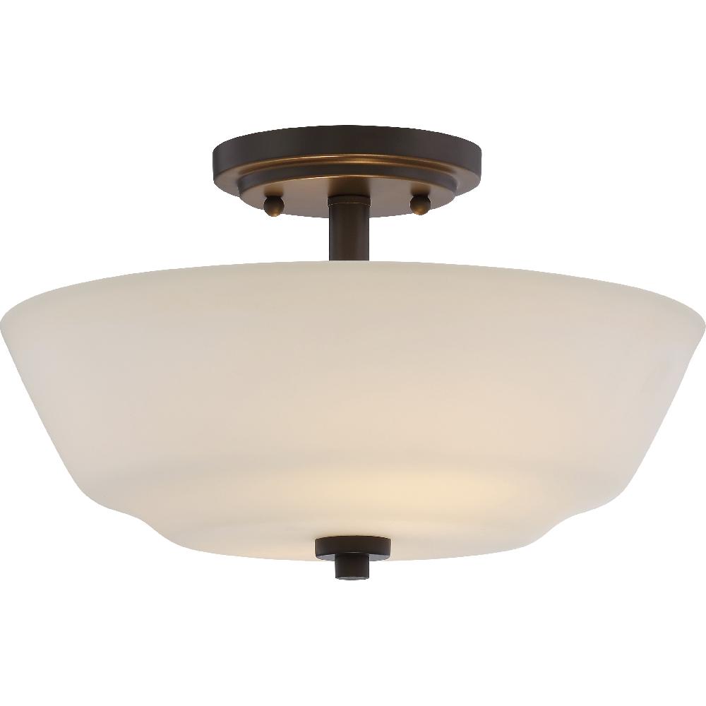 nuvo lighting Willow 2 Light 13 inch Forest Bronze Semi Flush Mount Ceiling Light