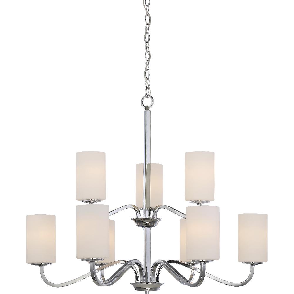 nuvo lighting Willow 9 Light 32 inch Polished Nickel Chandelier Ceiling Light