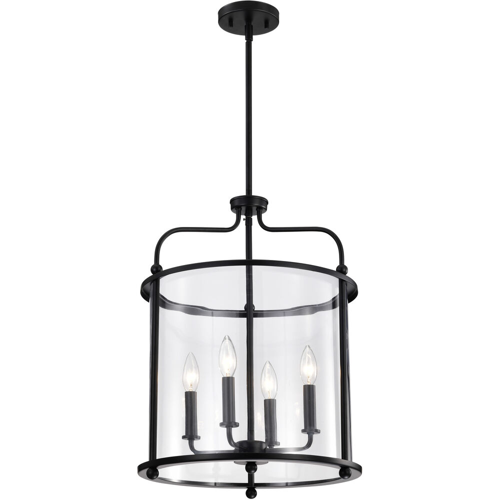 Nuvo Lighting Yorktown 4 Light 16 Inch Matte Black Pendant Ceiling Light