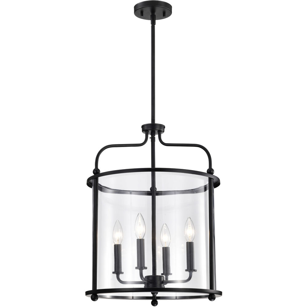 Nuvo Lighting Yorktown 4 Light 16 Inch Matte Black Pendant Ceiling Light