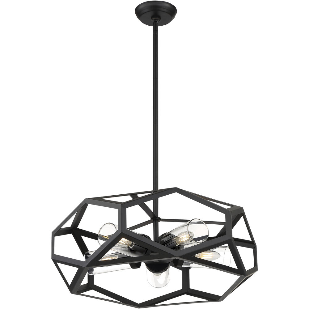 Nuvo Lighting Zemi 5 Light 24 Inch Black Chandelier Ceiling Light