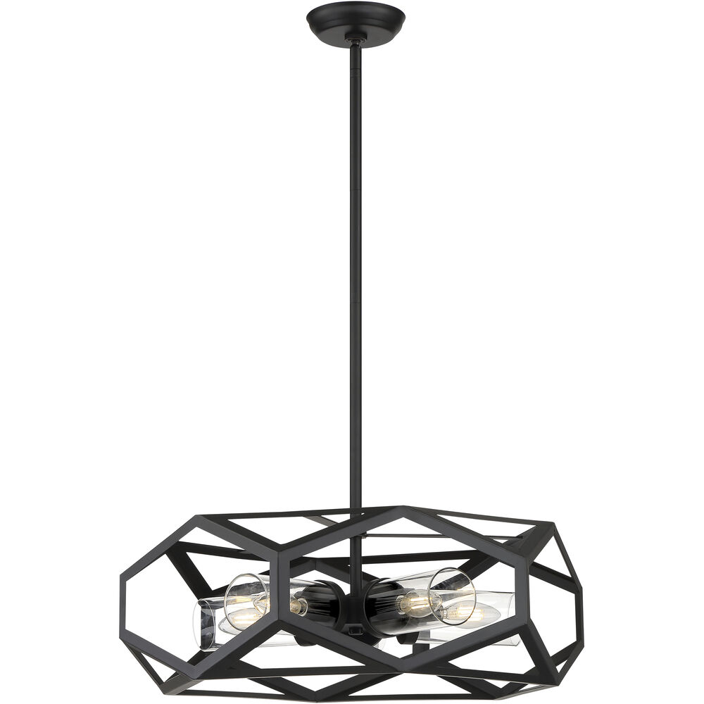 Nuvo Lighting Zemi 5 Light 24 Inch Black Chandelier Ceiling Light