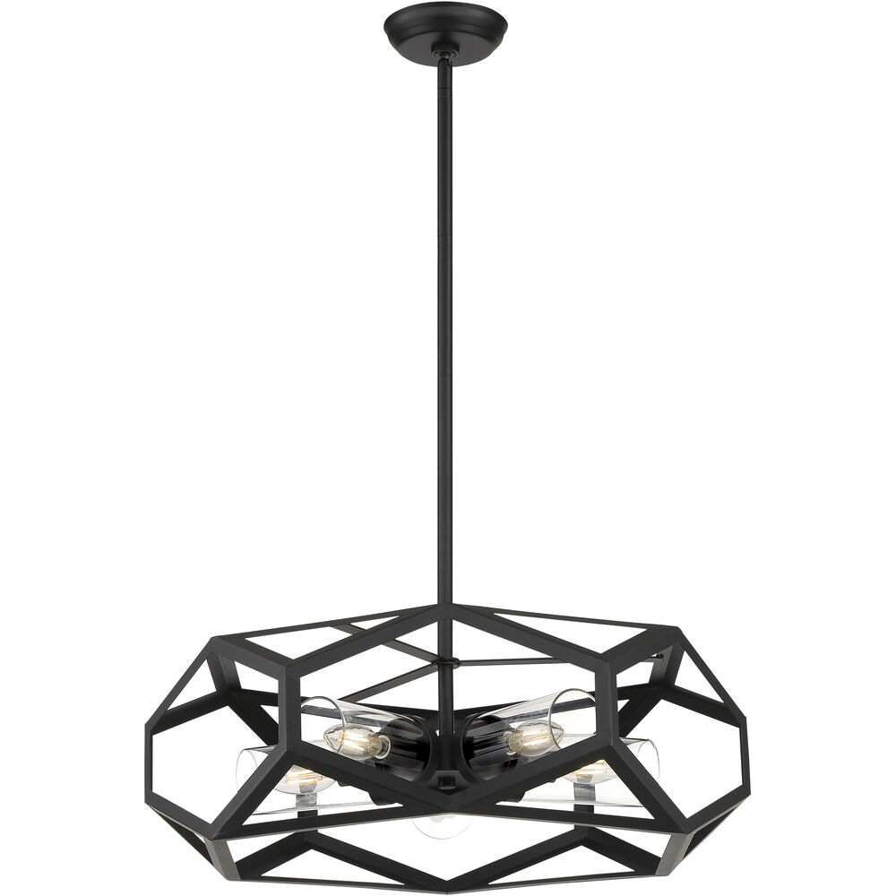 Nuvo Lighting Zemi 5 Light 24 Inch Black Chandelier Ceiling Light