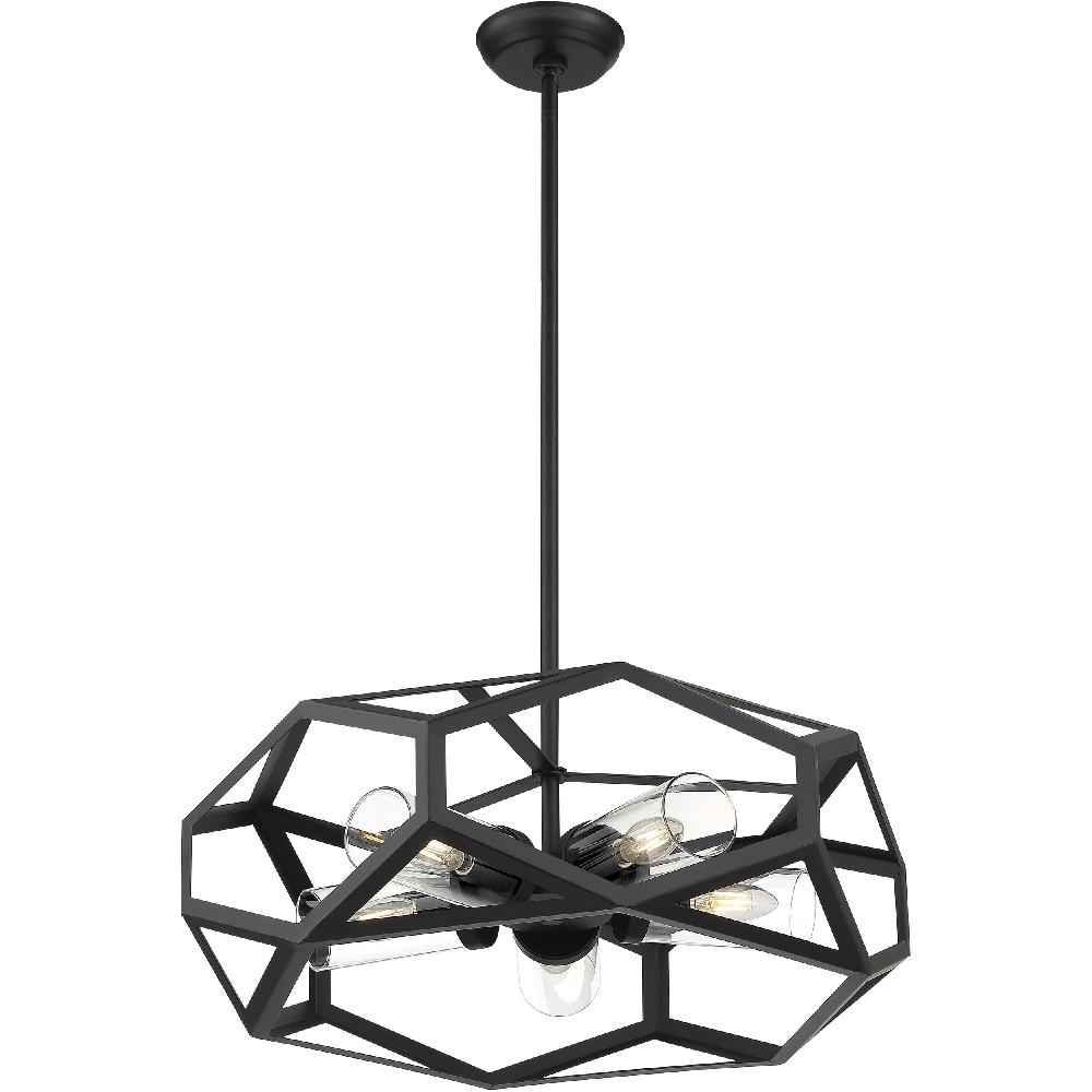 nuvo lighting Zemi 5 Light 24 inch Black Chandelier Ceiling Light
