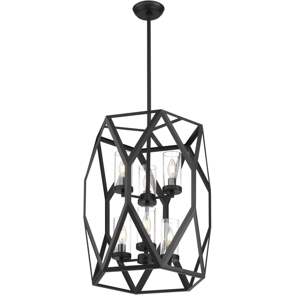 Nuvo Lighting Zemi 6 Light 20 Inch Black Pendant Ceiling Light