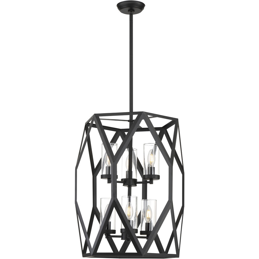 Nuvo Lighting Zemi 6 Light 20 Inch Black Pendant Ceiling Light