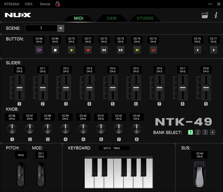 Nux NTK-49 MIDI Keyboard Controller