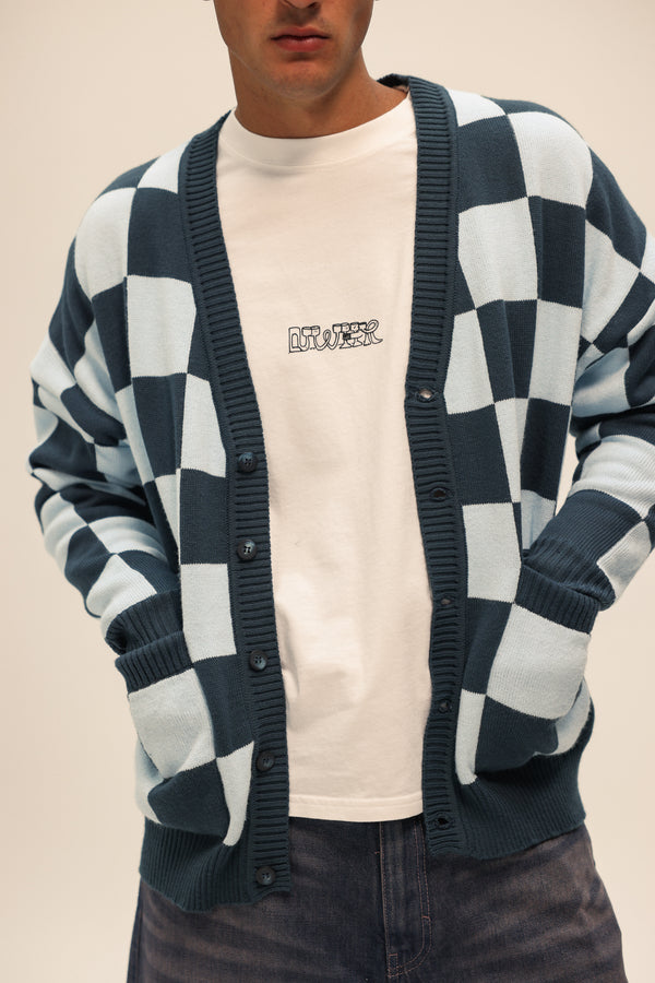 Nwhr Checkered Blue Cardigan