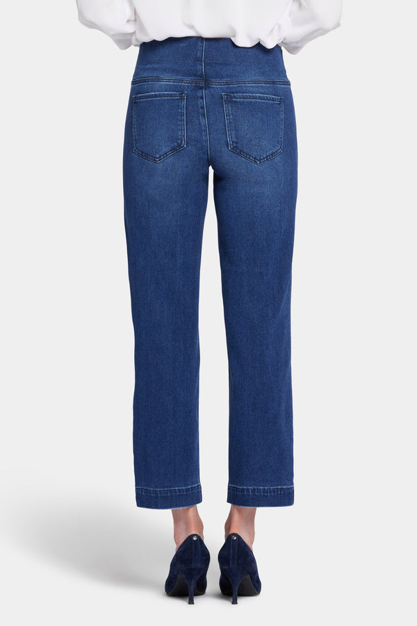 nydj Bailey Relaxed Straight Ankle Pull-On Jeans In Petite