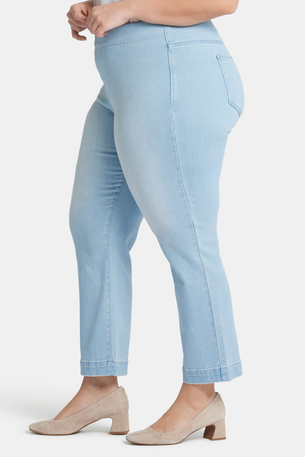Nydj Bailey Relaxed Straight Ankle Pull-On Jeans In Plus Size