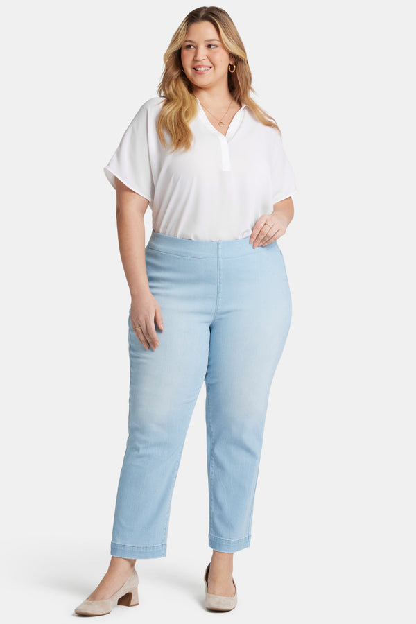 Nydj Bailey Relaxed Straight Ankle Pull-On Jeans In Plus Size
