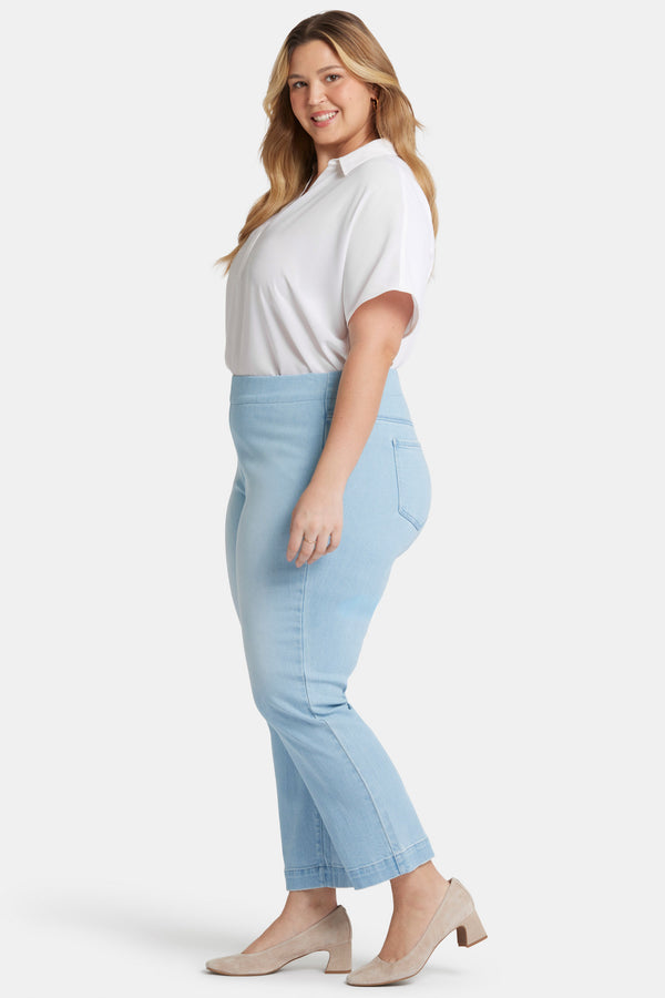 Nydj Bailey Relaxed Straight Ankle Pull-On Jeans In Plus Size
