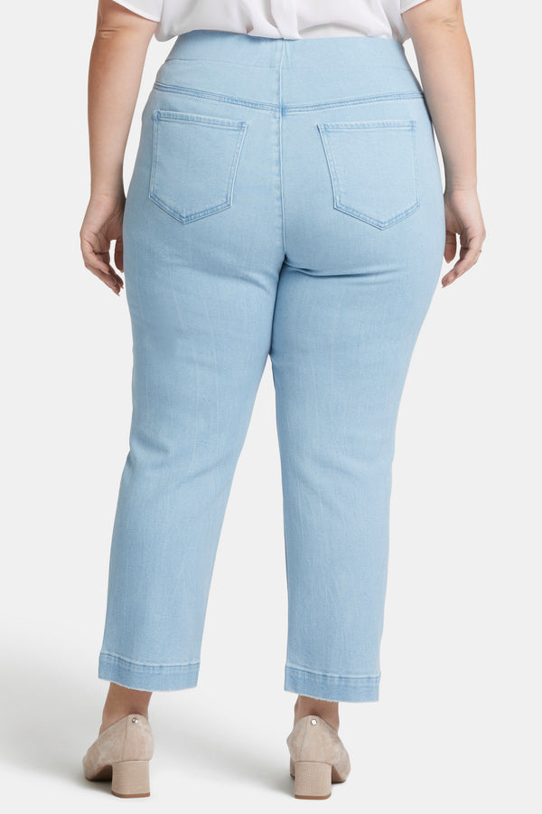 nydj Bailey Relaxed Straight Ankle Pull-On Jeans In Plus Size
