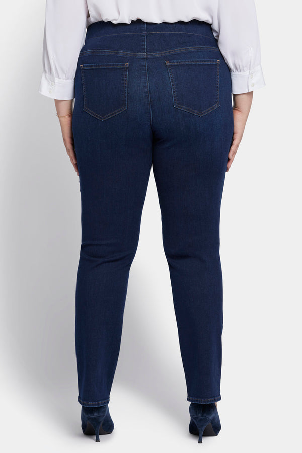 nydj Bailey Relaxed Straight Pull-On Jeans In Plus Size