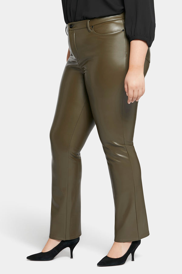 Nydj Faux Leather Marilyn Straight Pants In Plus Size
