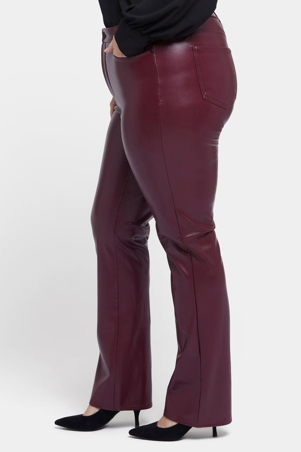 Nydj Faux Leather Marilyn Straight Pants In Plus Size