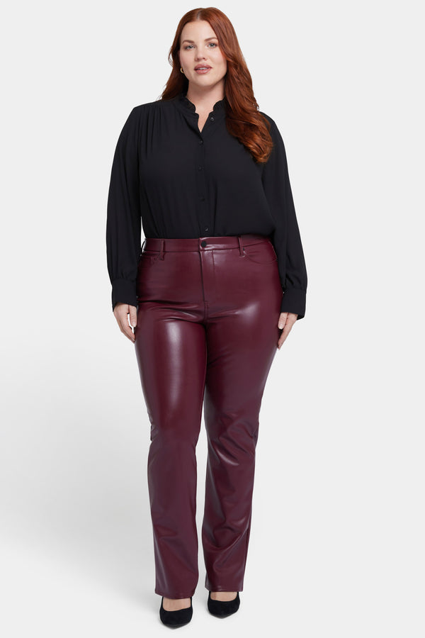 Nydj Faux Leather Marilyn Straight Pants In Plus Size