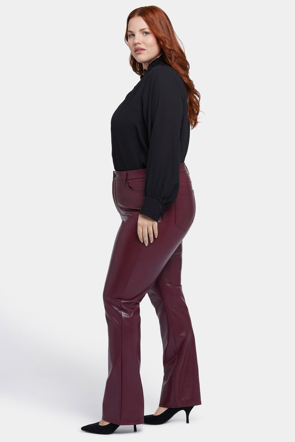 Nydj Faux Leather Marilyn Straight Pants In Plus Size