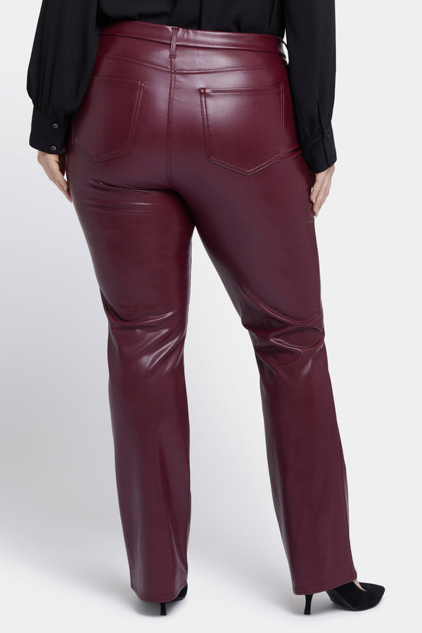 nydj Faux Leather Marilyn Straight Pants In Plus Size