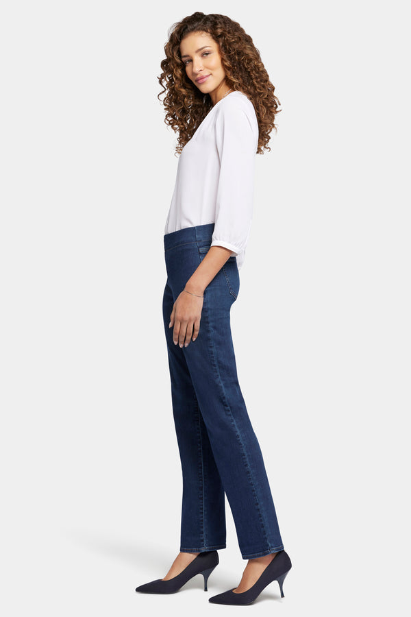Nydj Bailey Relaxed Straight Pull-On Jeans