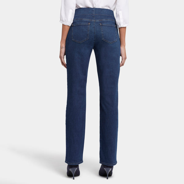 nydj Bailey Relaxed Straight Pull-On Jeans