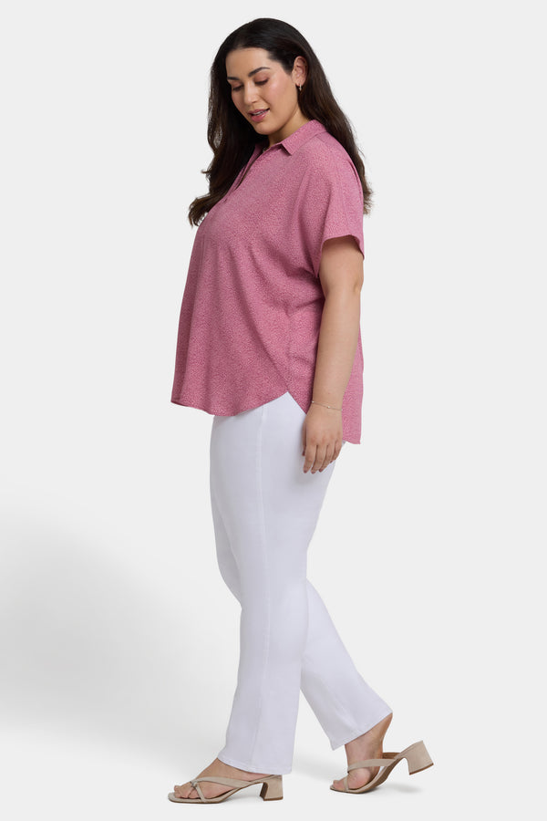 Nydj Becky Short Sleeved Blouse In Plus Size