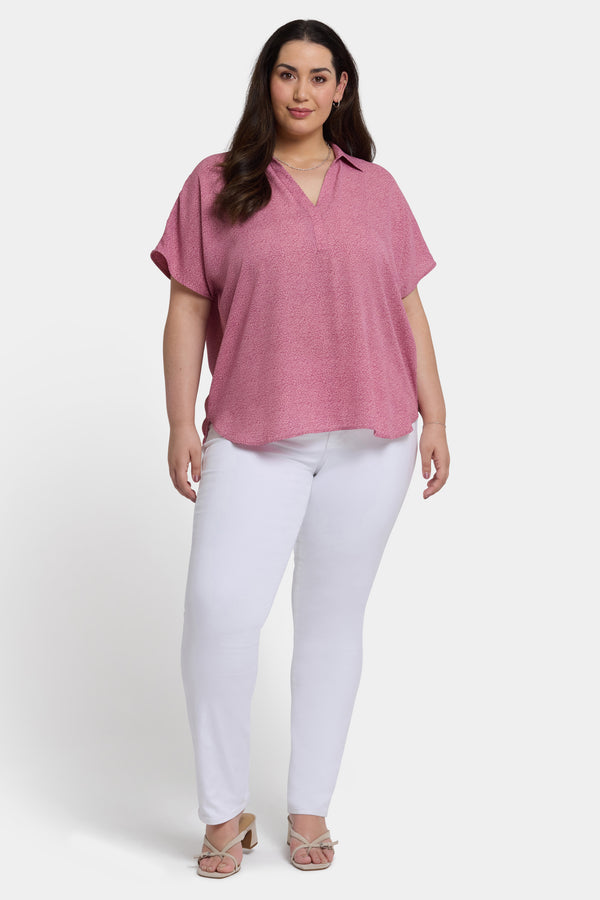 Nydj Becky Short Sleeved Blouse In Plus Size