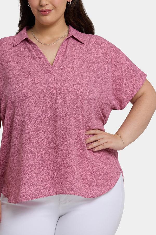 Nydj Becky Short Sleeved Blouse In Plus Size