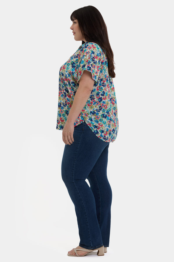 Nydj Becky Short Sleeved Blouse In Plus Size