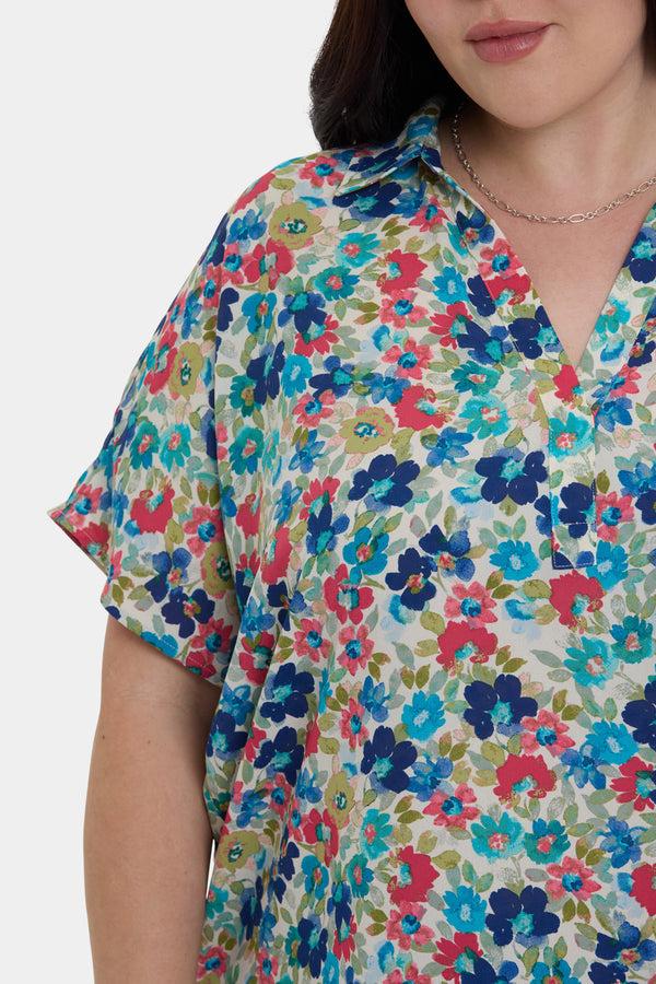 Nydj Becky Short Sleeved Blouse In Plus Size