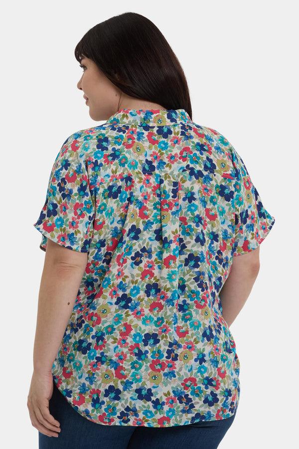 nydj Becky Short Sleeved Blouse In Plus Size