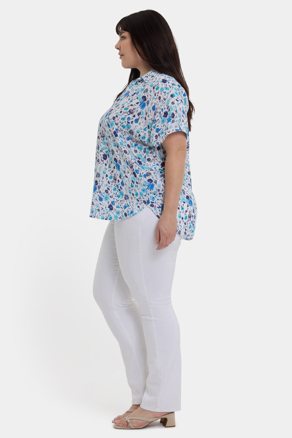 Nydj Becky Short Sleeved Blouse In Plus Size