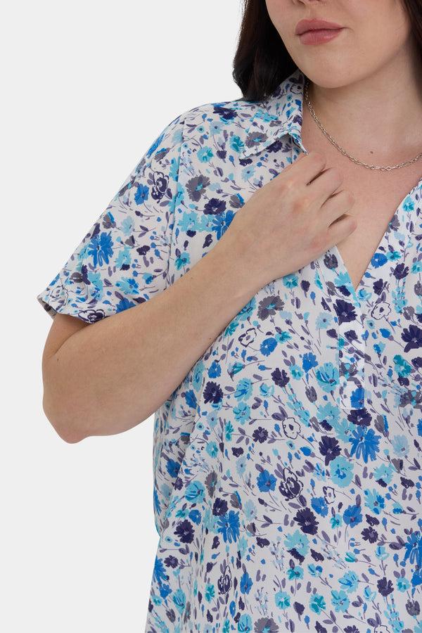 Nydj Becky Short Sleeved Blouse In Plus Size