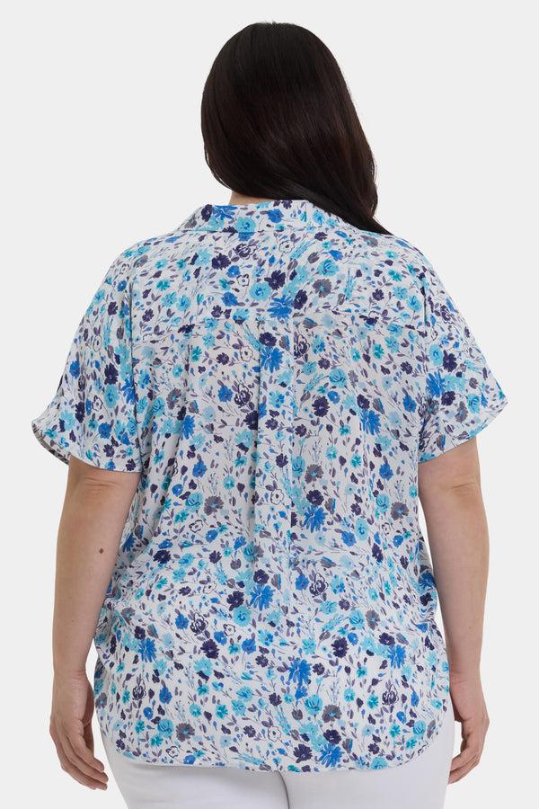 nydj Becky Short Sleeved Blouse In Plus Size