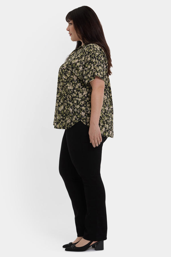 Nydj Becky Short Sleeved Blouse In Plus Size