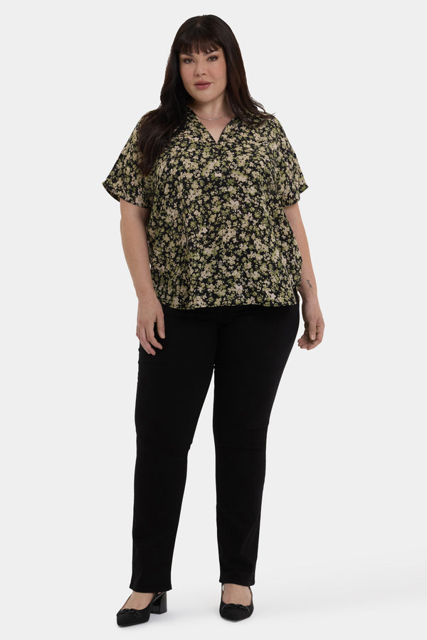 Nydj Becky Short Sleeved Blouse In Plus Size