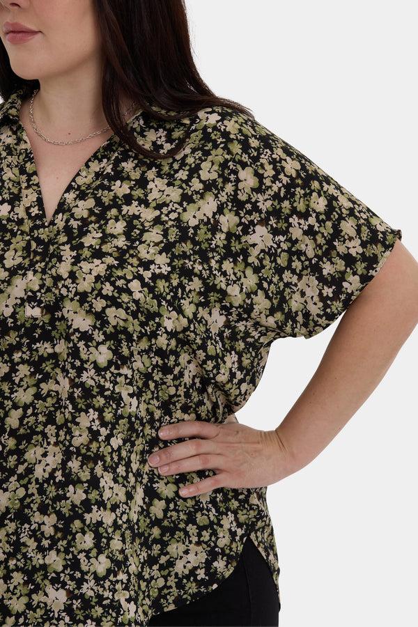 Nydj Becky Short Sleeved Blouse In Plus Size