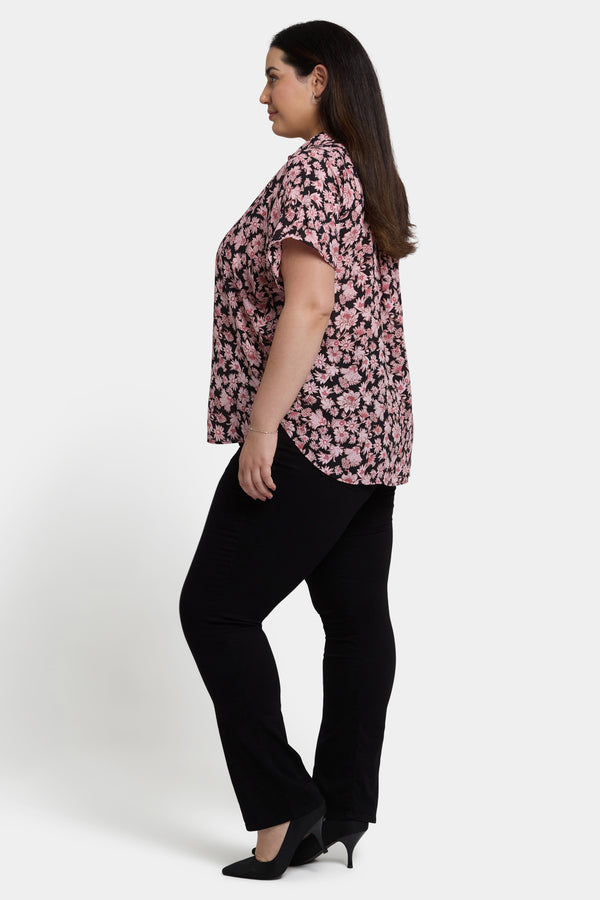 Nydj Becky Short Sleeved Blouse In Plus Size