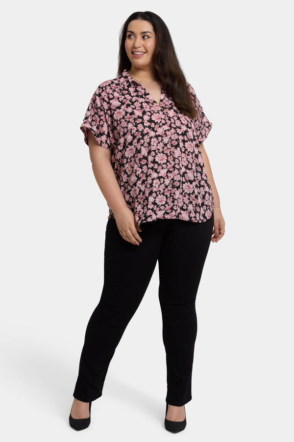 Nydj Becky Short Sleeved Blouse In Plus Size