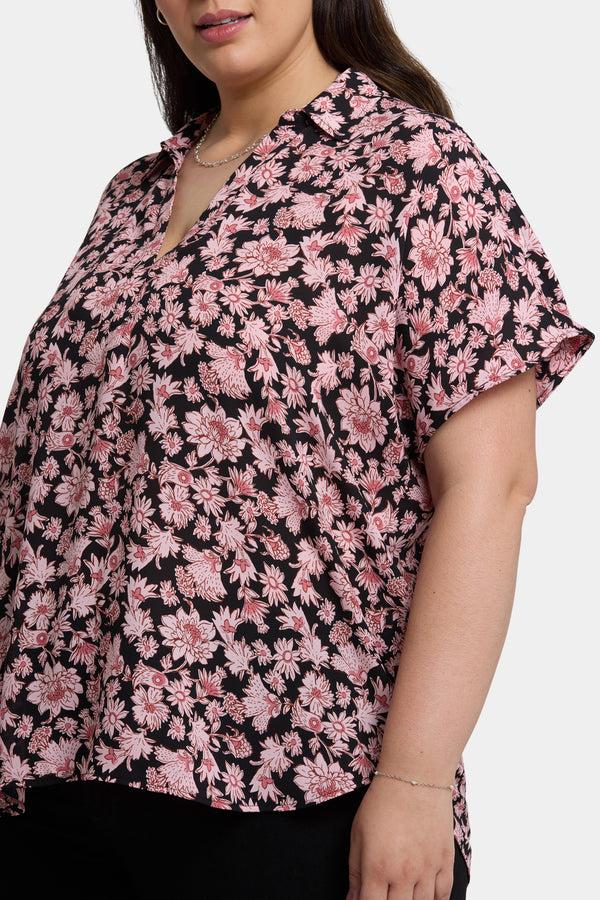Nydj Becky Short Sleeved Blouse In Plus Size