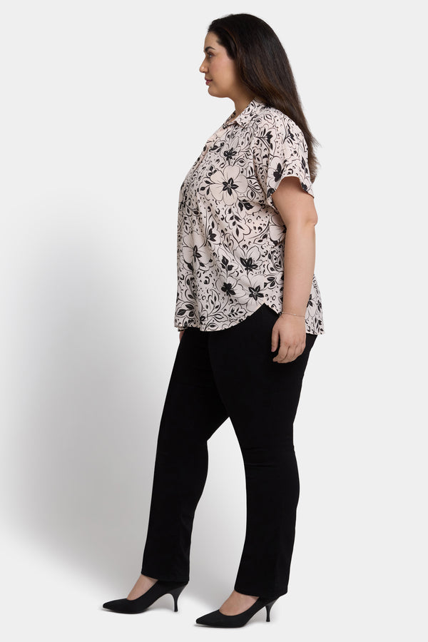 Nydj Becky Short Sleeved Blouse In Plus Size