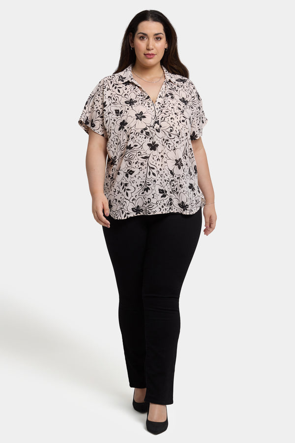 Nydj Becky Short Sleeved Blouse In Plus Size
